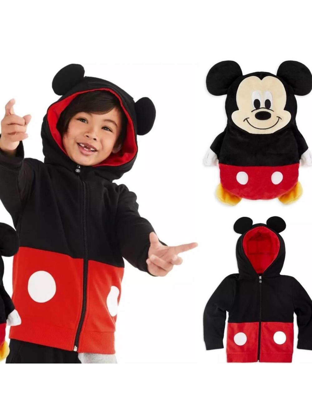 Cubcoats Mickey Mouse Kids Hoodie, Folds into a Stuffed Mickey Sz 8 EUC